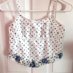 Y2K Cropped Rosebud Tank Top